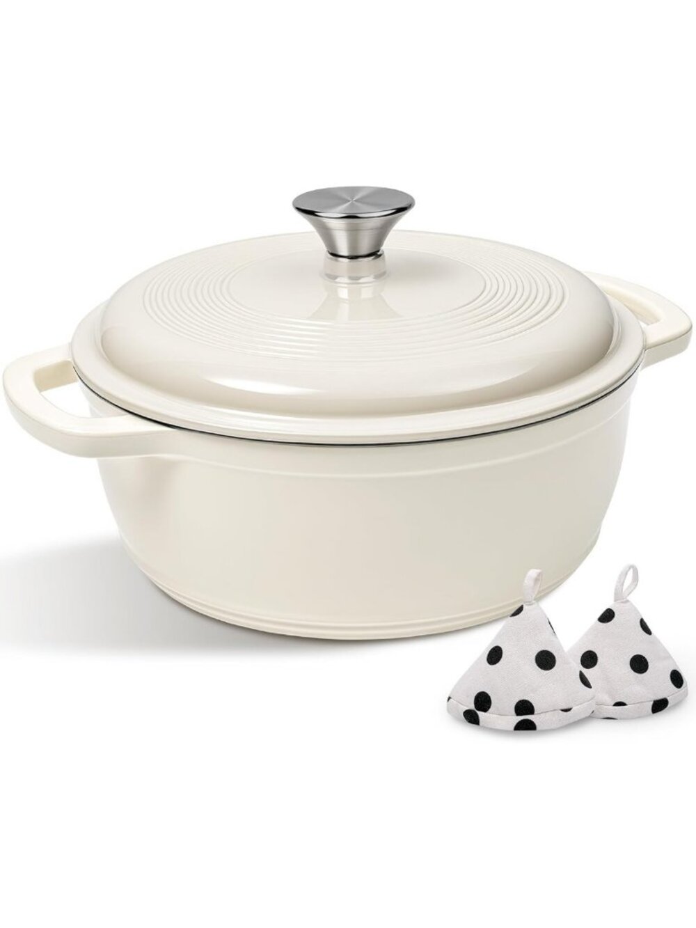 5QT Enameled Cast Iron Dutch Oven with Lid - Heavy-Duty Cookware for Baking